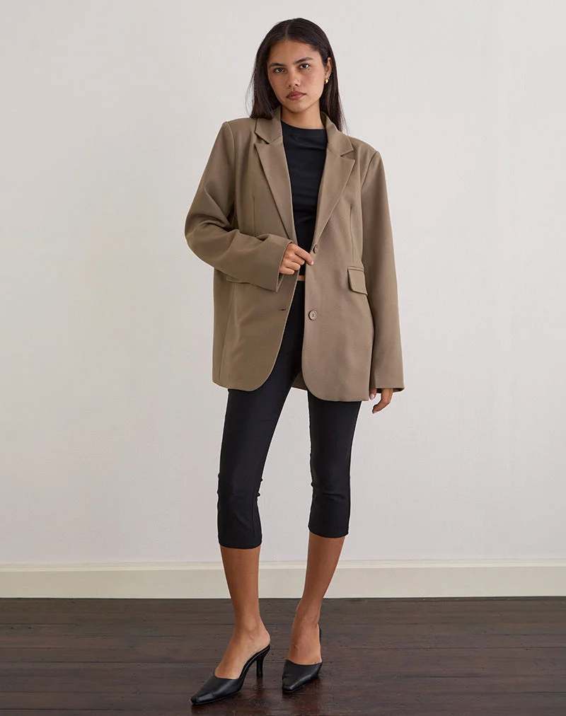 Maiwa Blazer in strukturiertem Schnitt, beige