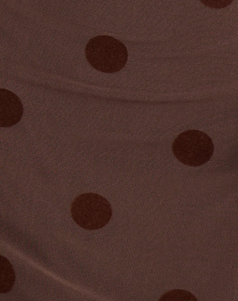 Pastila Minikleid in Big Polka Flock Braun