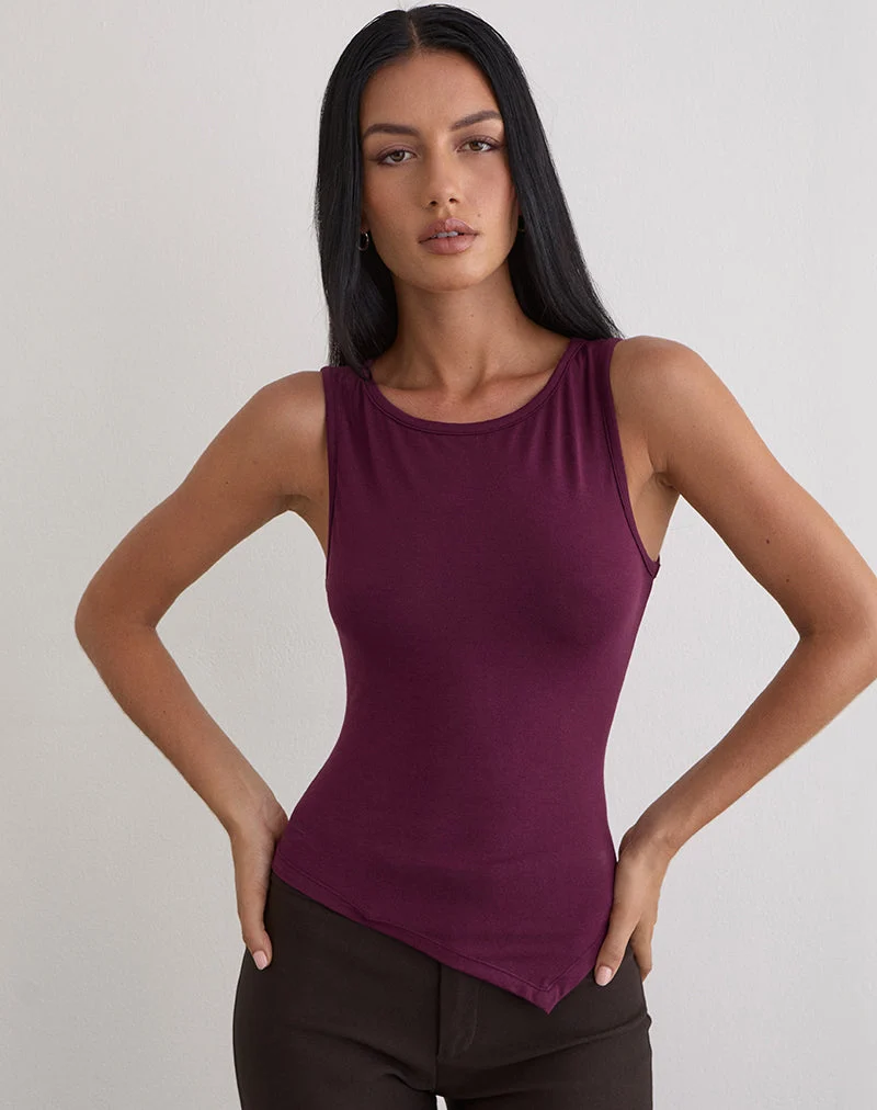 Ymir Vest Top aus Rayon Jersey Deep Purple