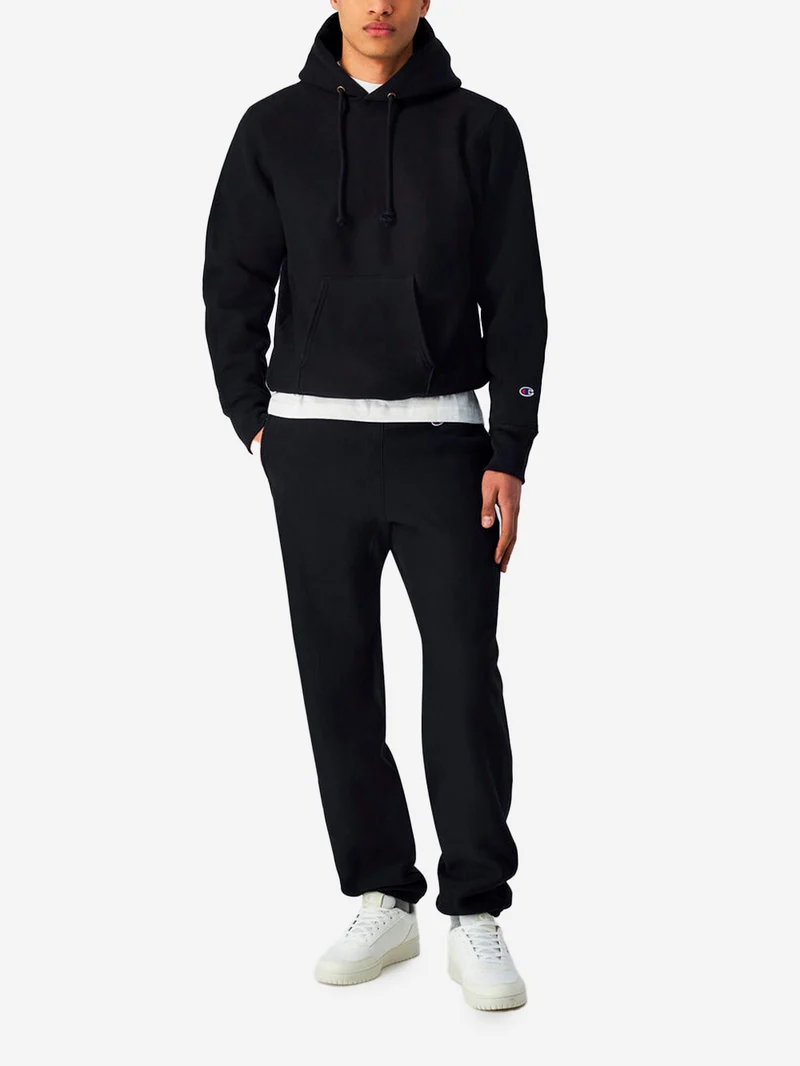 Hoodie nera Reverse Weave Made in USA