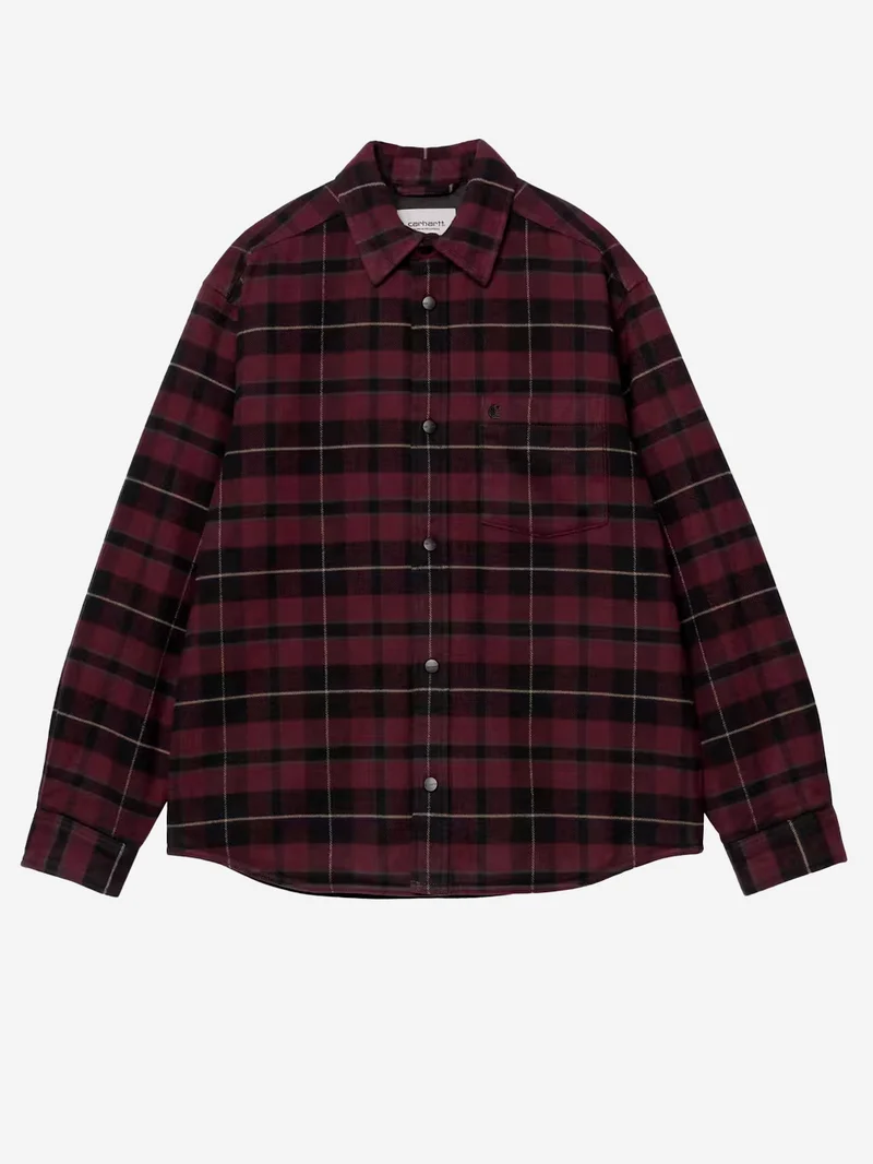 Giacca camicia Gargan nera e bordeaux
