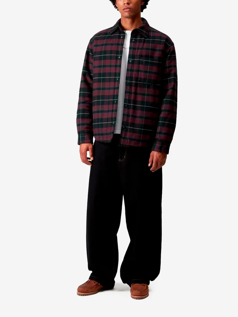Giacca camicia Gargan nera e bordeaux