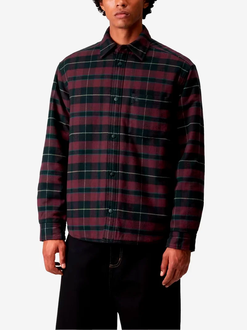 Giacca camicia Gargan nera e bordeaux