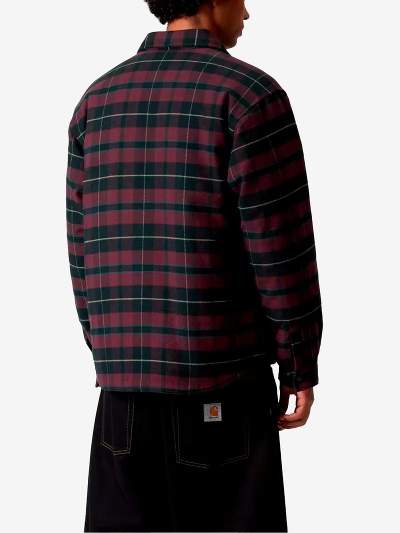 Giacca camicia Gargan nera e bordeaux