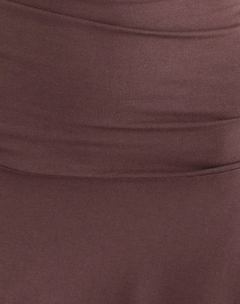 Eutalia Cowl Neck Neckholder Kleid in Deep Taupe