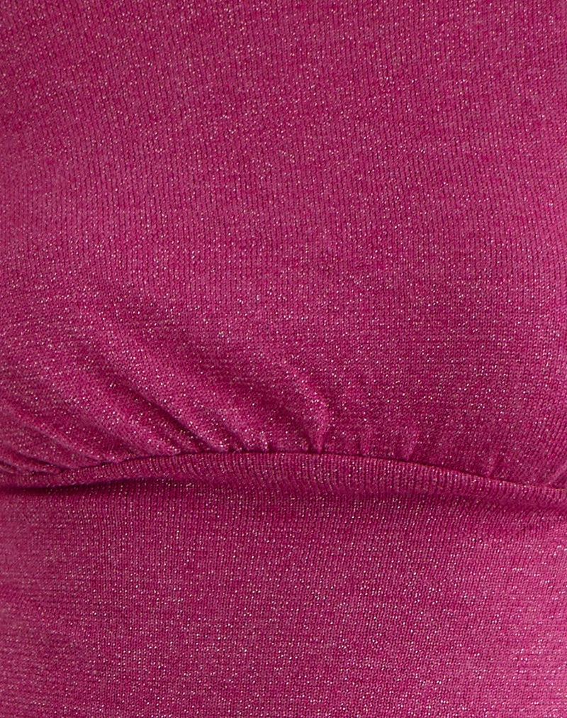 Sojin Top in Lurex Rosa mit Ösen