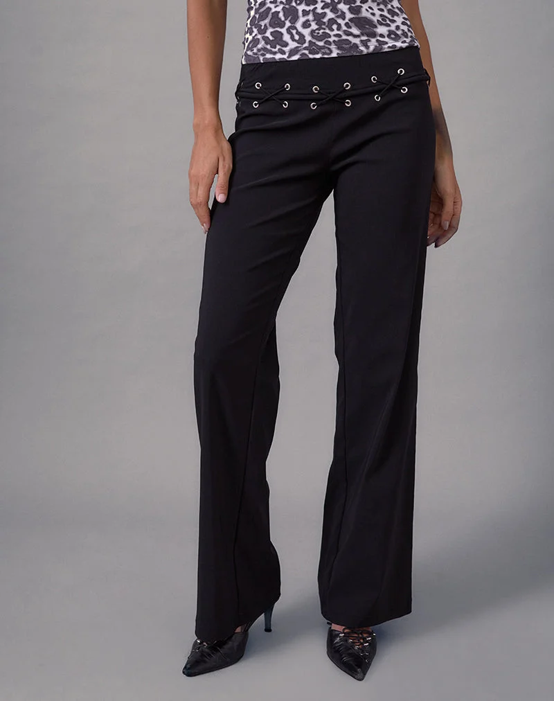 Lirina Lace Up Hose in Tailoring Schwarz