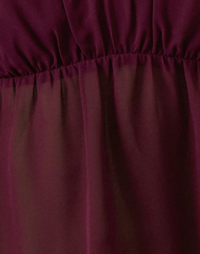 Camden Cami Top aus Satin Chiffon Burgundy