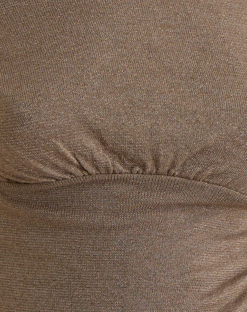 Sojin Top aus Lurex Gold mit Ösen