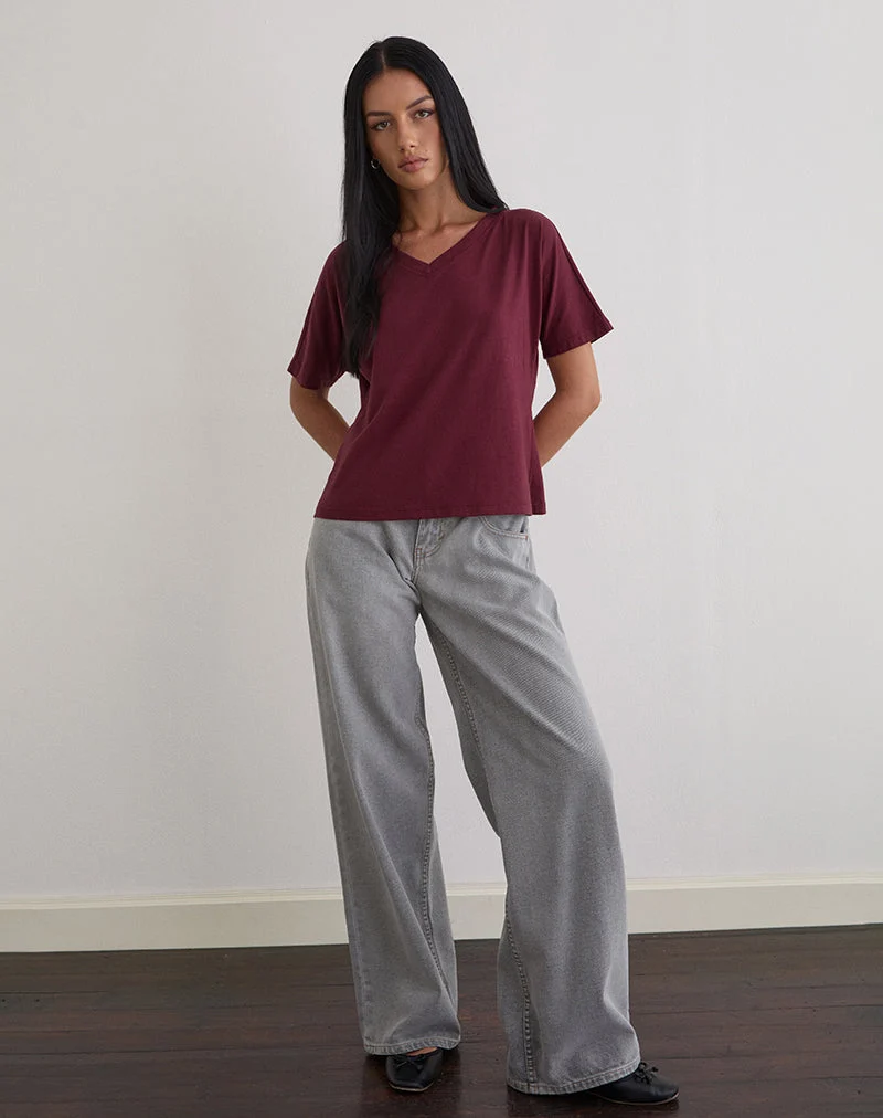 Viman Top in Jersey Maroon