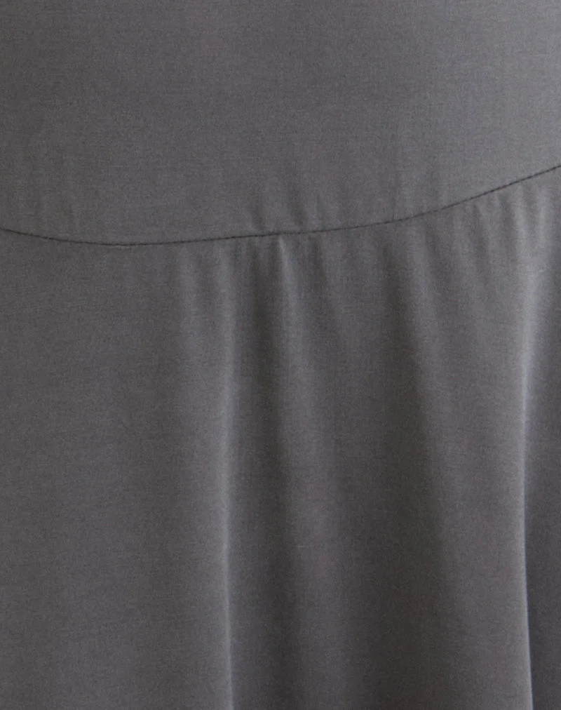 Yauri Langärmeliges Minikleid aus Cupro Grau