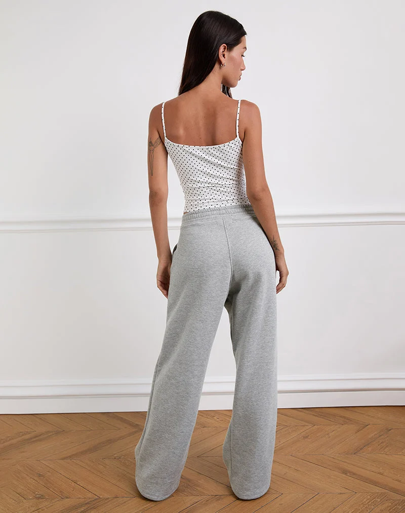 Solay Cami Top in Weiß mit schwarzem Micro-Polka-Print