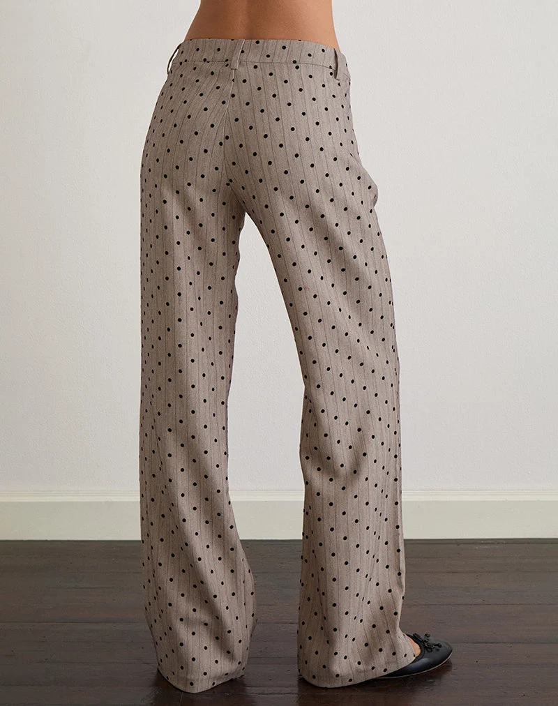 Tatina-Hose in Beige mit Polka-Nadelstreifen