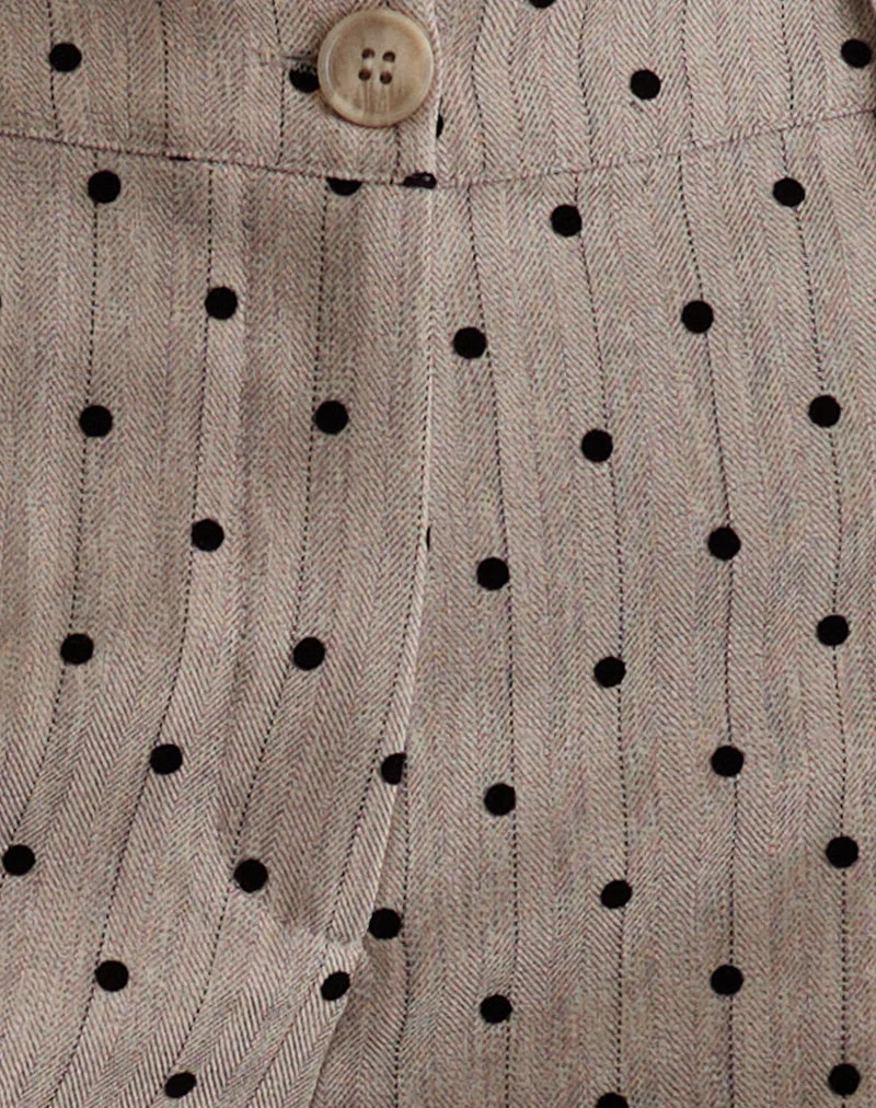 Tatina-Hose in Beige mit Polka-Nadelstreifen