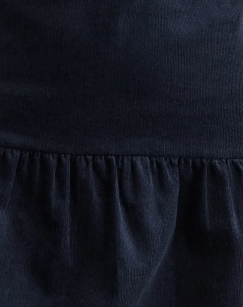 Sarabi Mini-Kleid mit tiefem Rückenausschnitt in Cord Navy