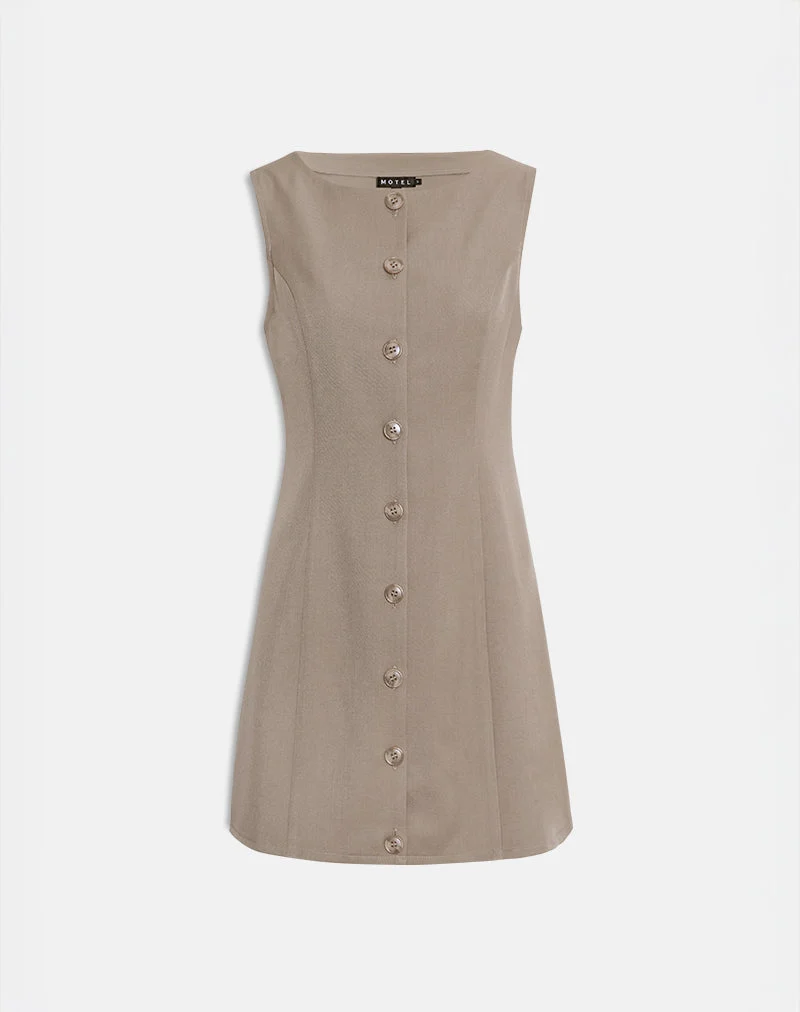 Mirina Minikleid in Tailoring Taupe