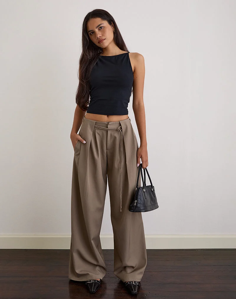 Rivela Tie Waist Hose in Taupe