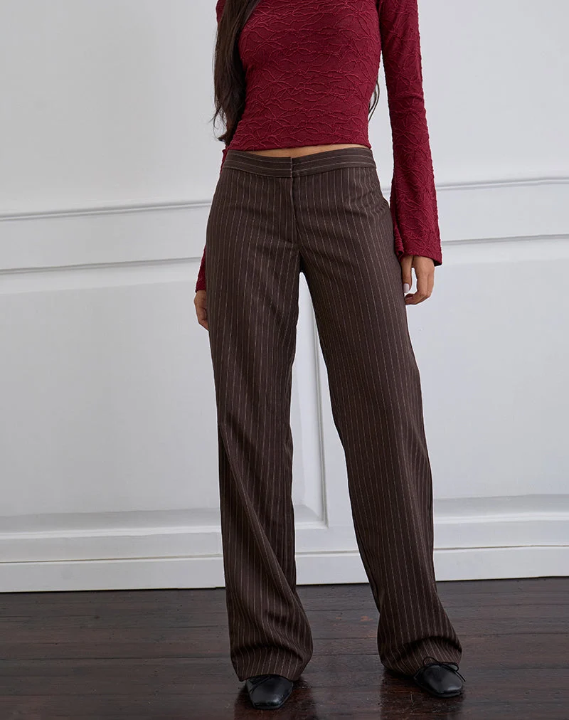Ganta Slim Hose in Streifen Schokoladenbraun