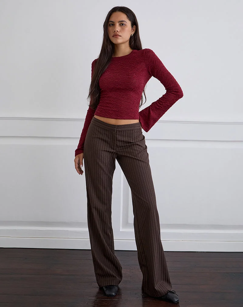Ganta Slim Hose in Streifen Schokoladenbraun
