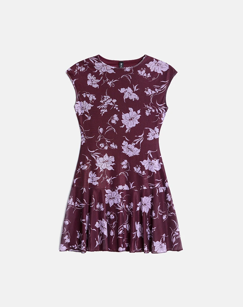 Elorina Minikleid in Blooming Bliss Burgundy