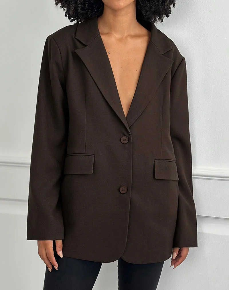 Maiwa Texturierter Tailoring-Blazer in Braun