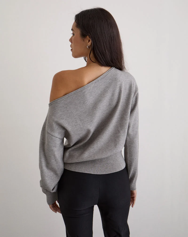 Jalira Pullover aus Strick Grau