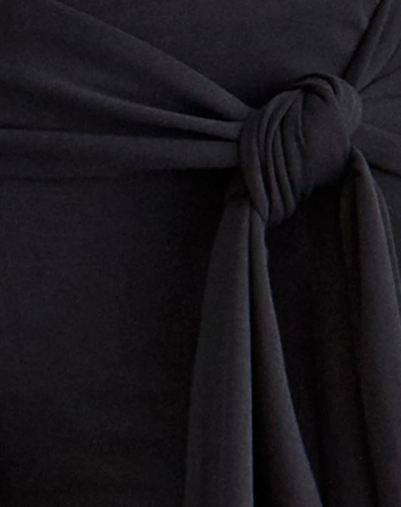 Effy Tie Side Cupro Capri in Schwarz