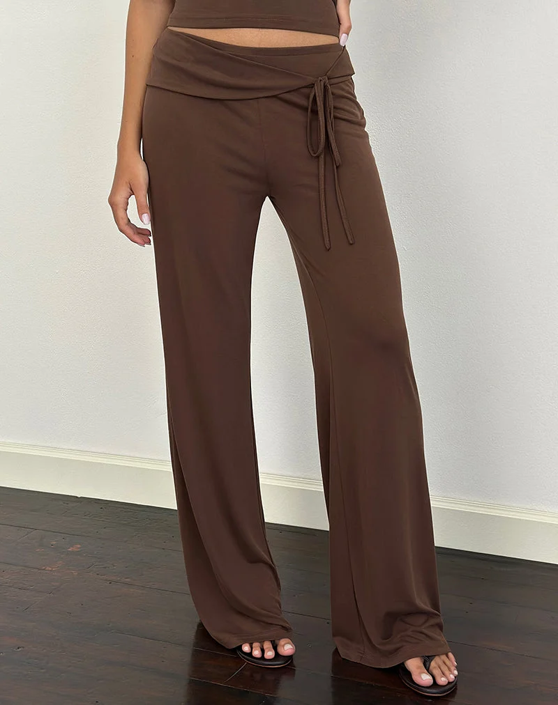 Donata-Hose aus Cupro Dunkelbraun