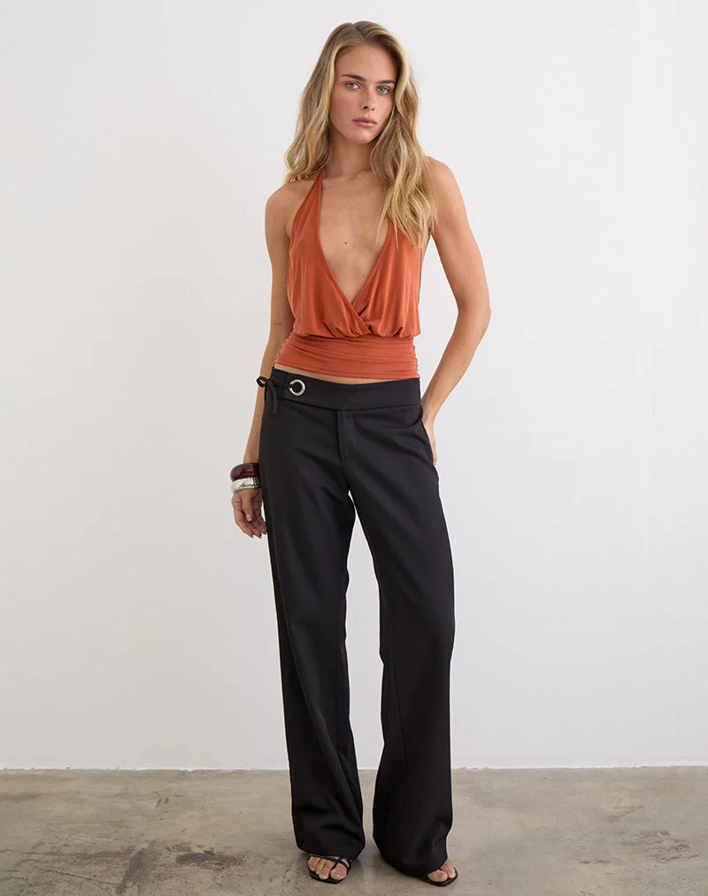 Tova Tie Tailoring Hose in Schwarz