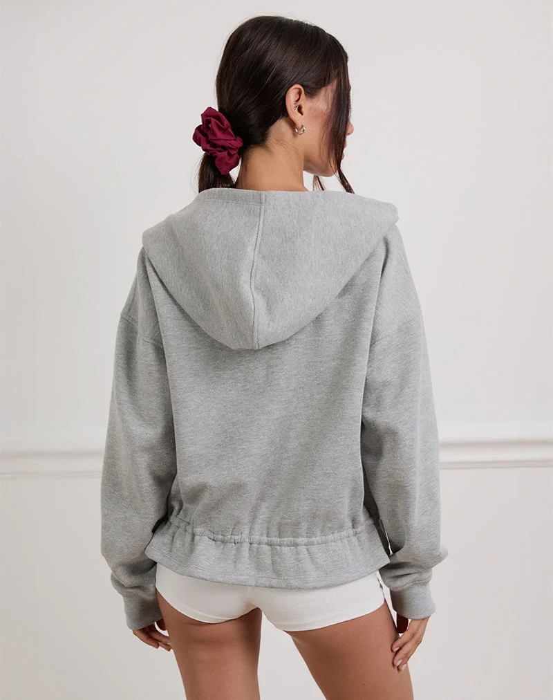 Kit Cinched Waist Hoodie in Grau meliert