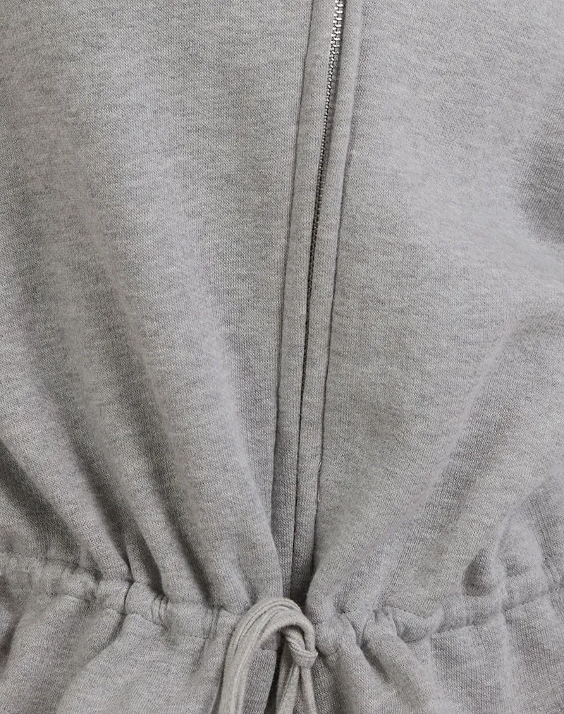 Kit Cinched Waist Hoodie in Grau meliert