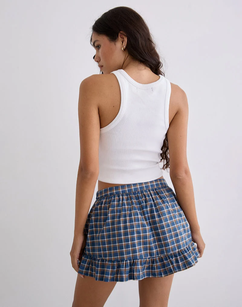 Yasumi Minirock in Medium Tartan Blau