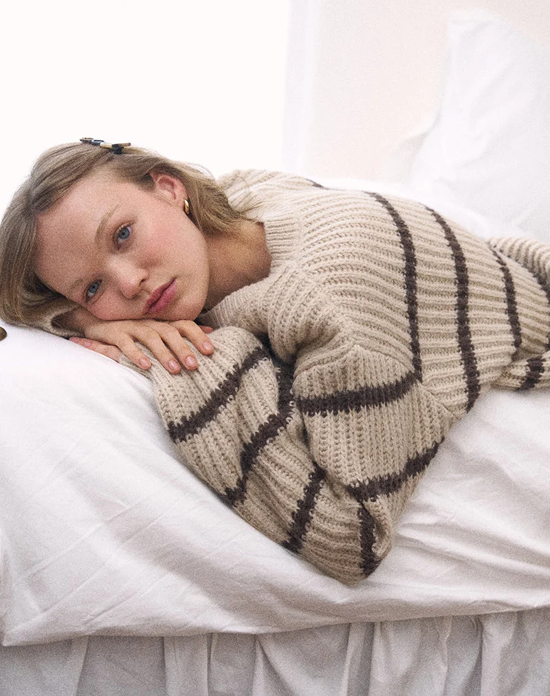 Namirta Pullover in Mono Stripe Hafer