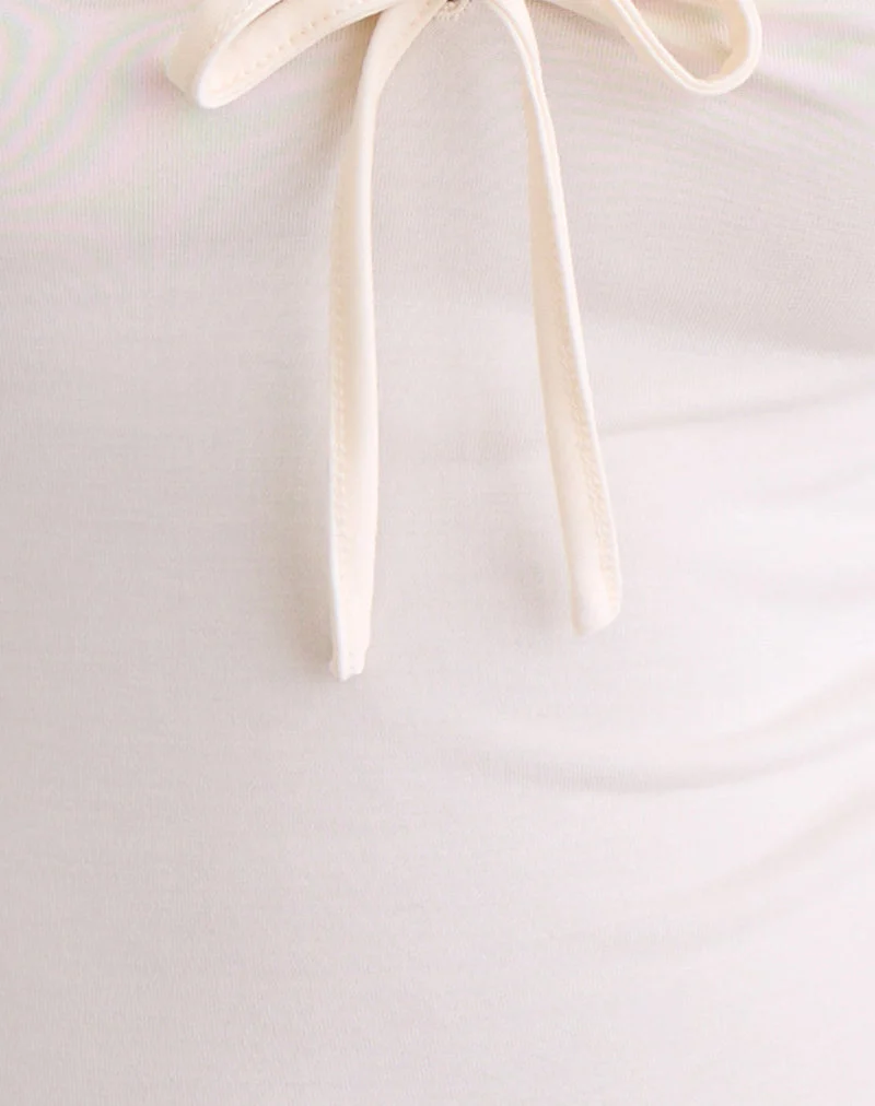 Saiba Oberteil mit langen Ärmeln in Cupro Creme