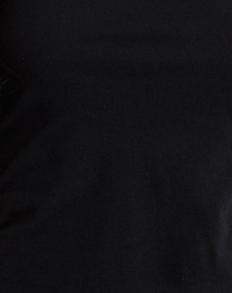 Tokiwa Asymmetric Shoulder Tee in Schwarz