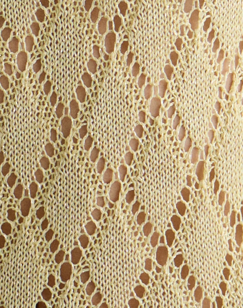 Tate-Pullover in Metallic-Zitrone