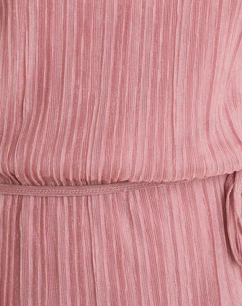 Brienne Top aus Chiffon Plissee Rosa