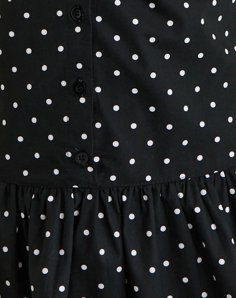 Yadara Minikleid in Polka Schwarz