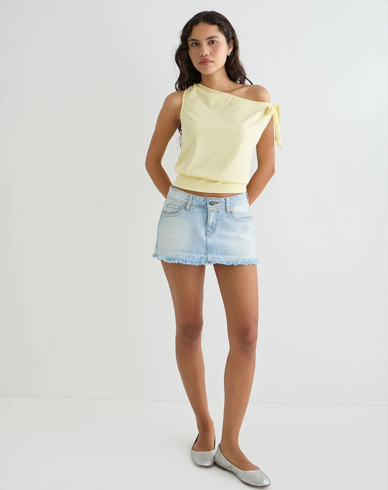 Aleyah Tie Shoulder Tee in Zitrone