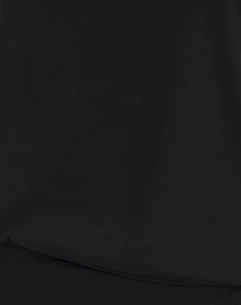 Elysian Asymmetrisches Top aus Cupro Schwarz