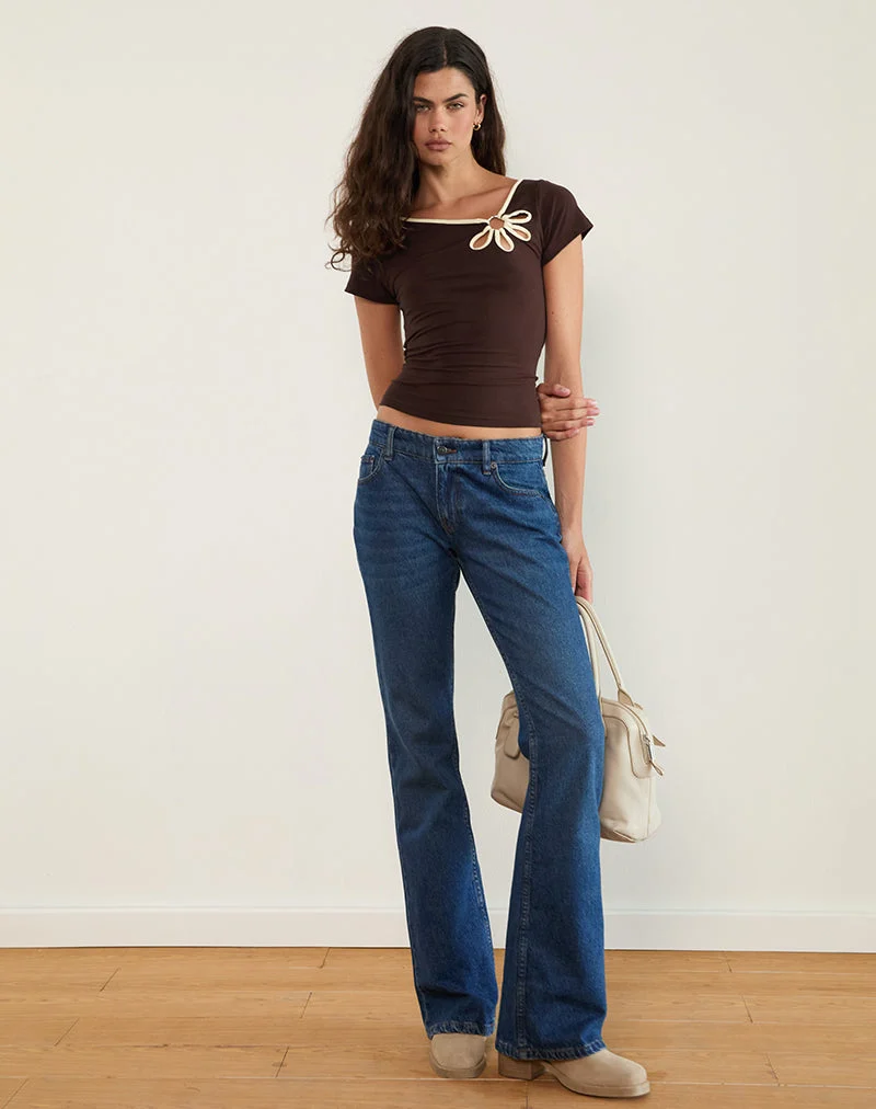 Bunga Flower Cut Out Top in Bitter Chocolate mit Lemon Binding