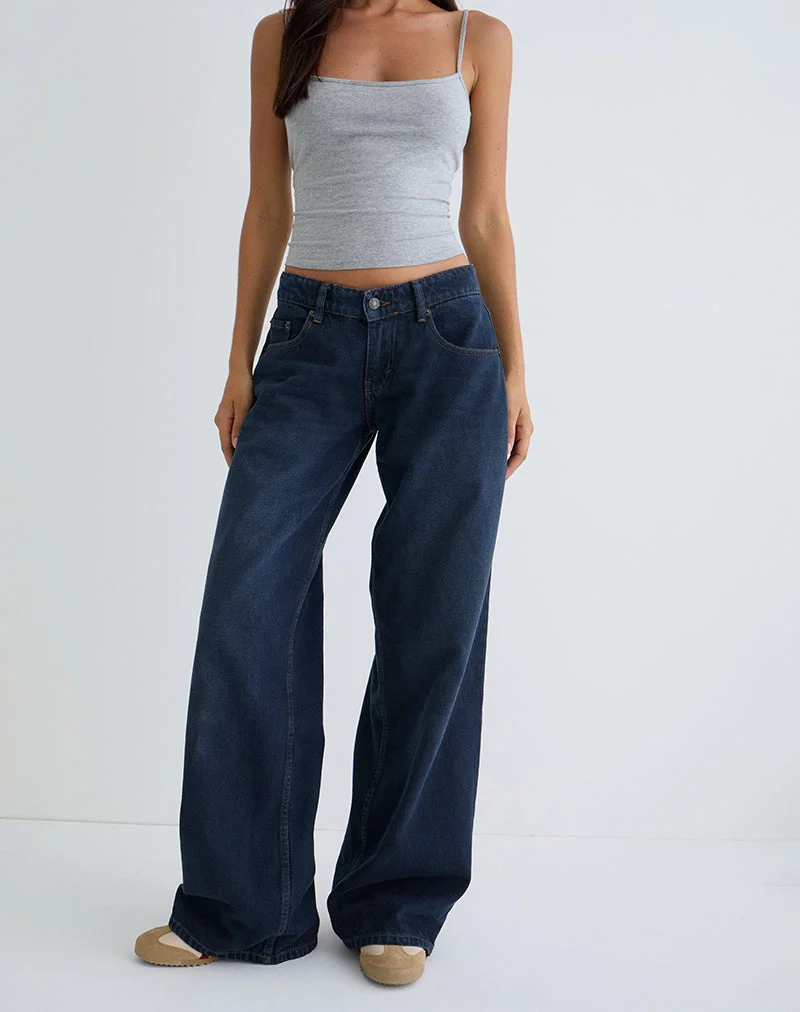 Geräumige Low Rise Jeans in Rauchblau