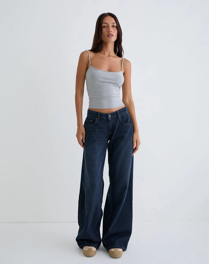 Geräumige Low Rise Jeans in Rauchblau