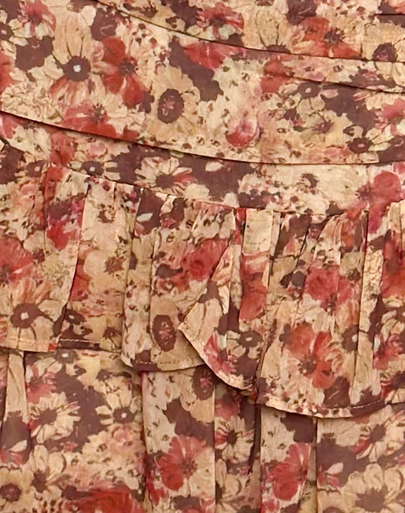 Masama Rüschenminirock aus Chiffon mit rostiger Blume