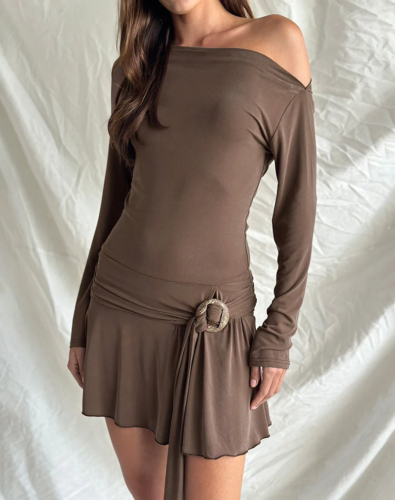 Aleida Mini-Kleid mit Gürtel aus Cupro-Nerz