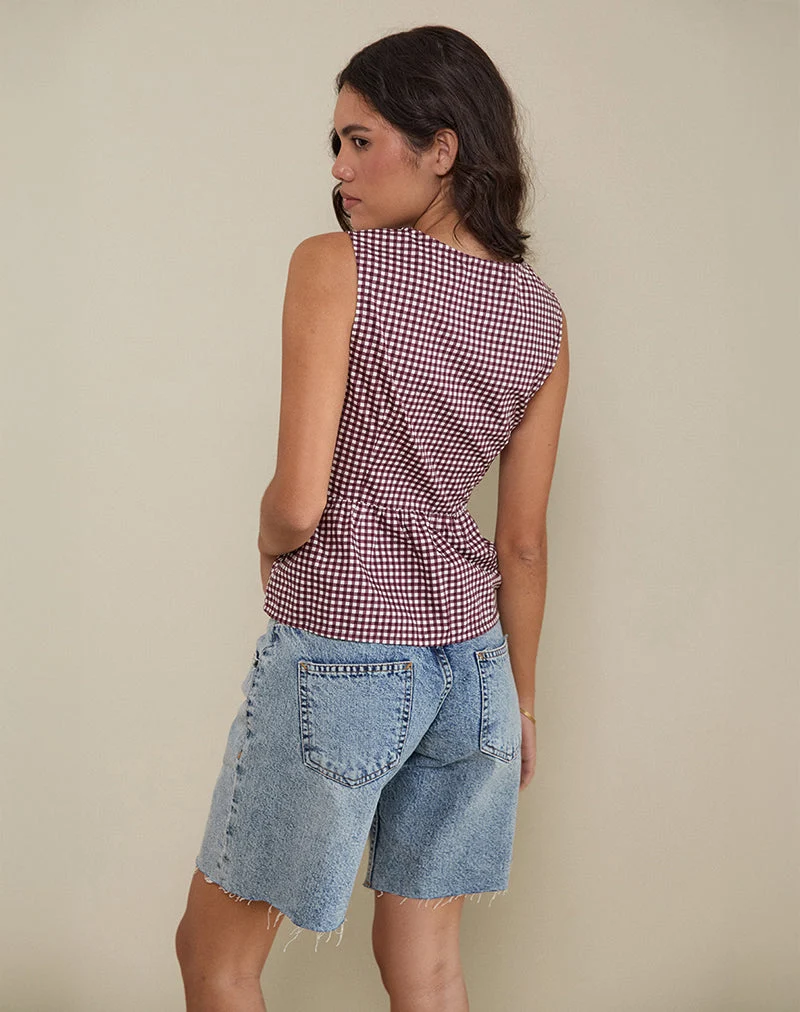 Kayvata Top in Mini Gingham Wein