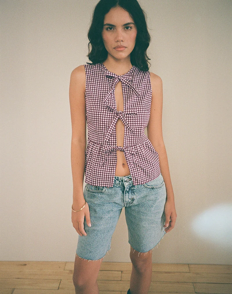 Kayvata Top in Mini Gingham Wein
