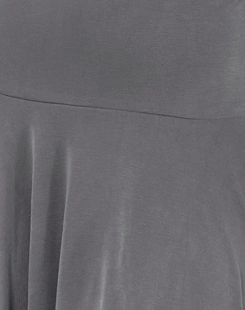 Briar Wasserfall-Minikleid aus Cupro Grau