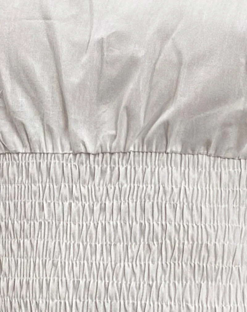 Rantha Top mit geraffter Taille in Weiß