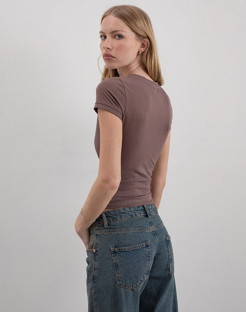 Sutin Tee in Muskatnuss Floral Pailletten
